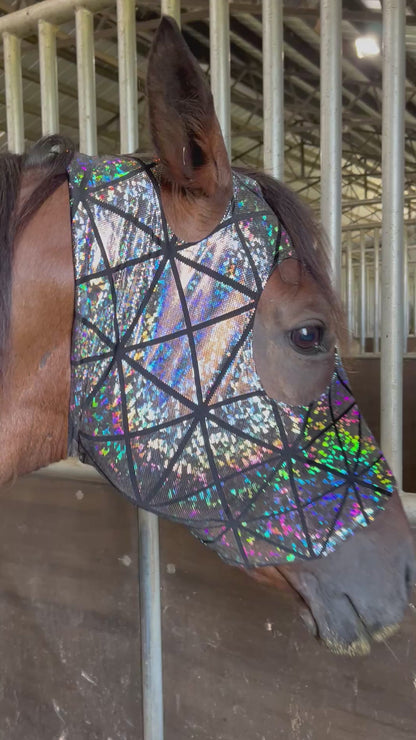 Disco Ball Spandex Face Mask for Horses