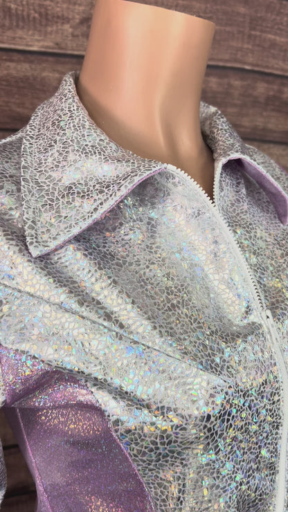 Twinkling Lilac Zipper Front Rodeo Shirt