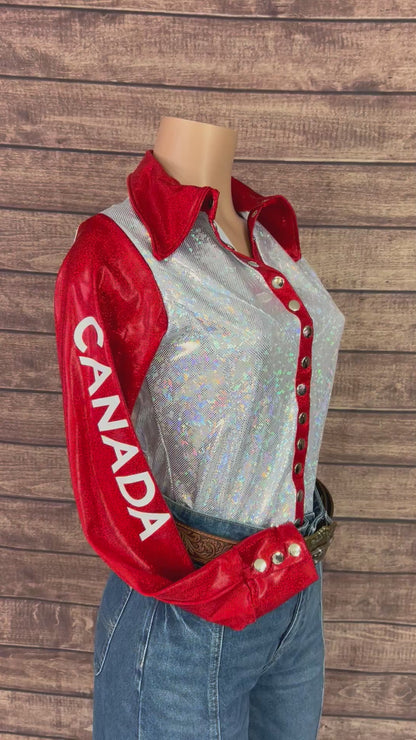 Canada Flag Snap Front Rodeo Shirt