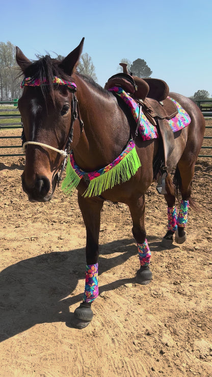 Western Saddle Pad COVER in Tahitian Floral (Saddle Pad Cover Only)