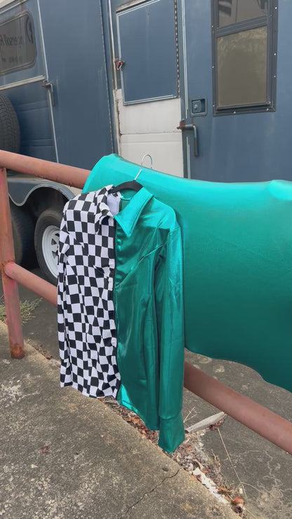 Teal Metallic Western Saddle Pad COVER (Saddle Pad Cover Only)