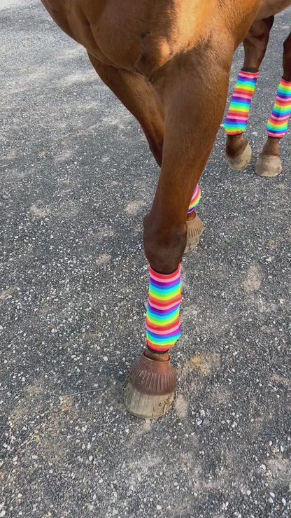 Rainbow Stripe Print Velcro Sportboot Covers (Covers Only, set of TWO)