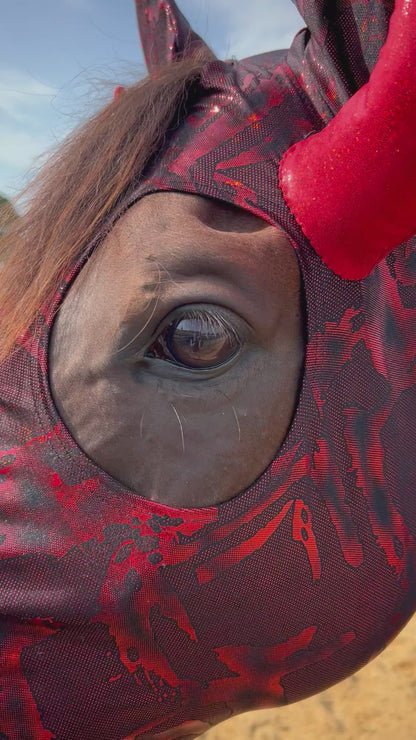 Red Devil Costume Mask for Horses