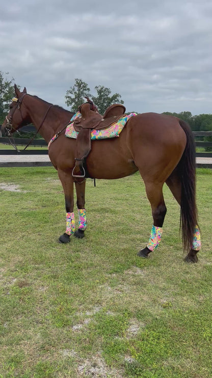 Western Saddle Pad COVER in Neon Flux (Saddle Pad Cover Only)