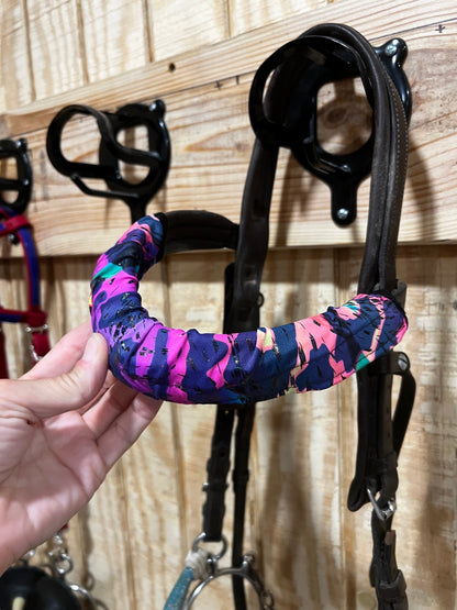 Rainbow Leopard Browband or Noseband Cover (ONE Cover Only) - Riverside Rodeo Shirts