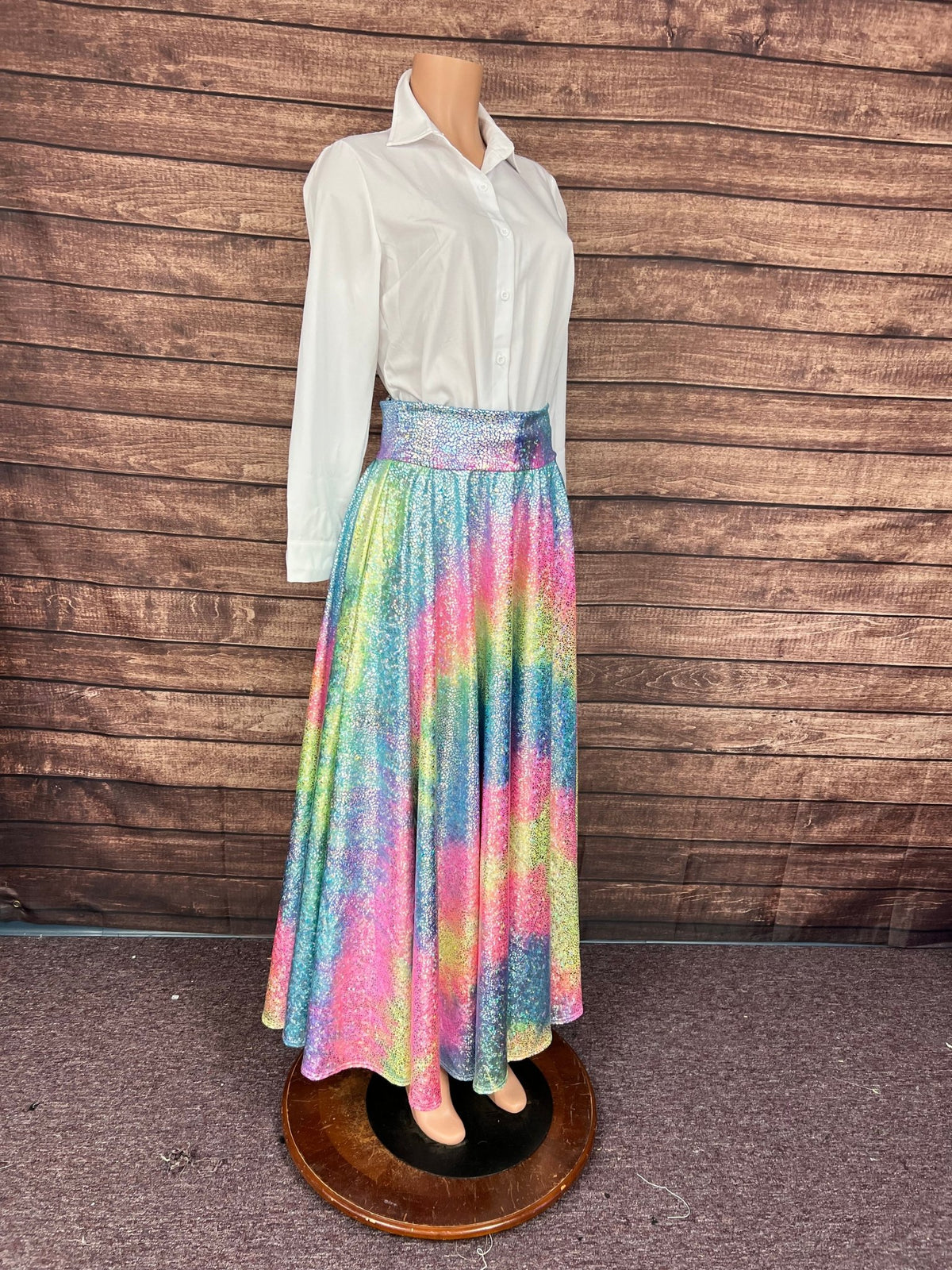 Rainbow Shattered Glass Sharpshooter Circle Cut Skirt (Skirt Only) - Riverside Rodeo Shirts