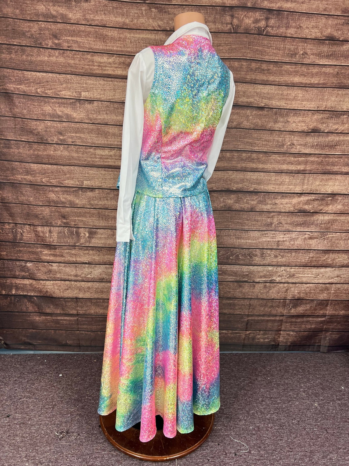 Rainbow Shattered Glass Sharpshooter Circle Cut Skirt (Skirt Only) - Riverside Rodeo Shirts