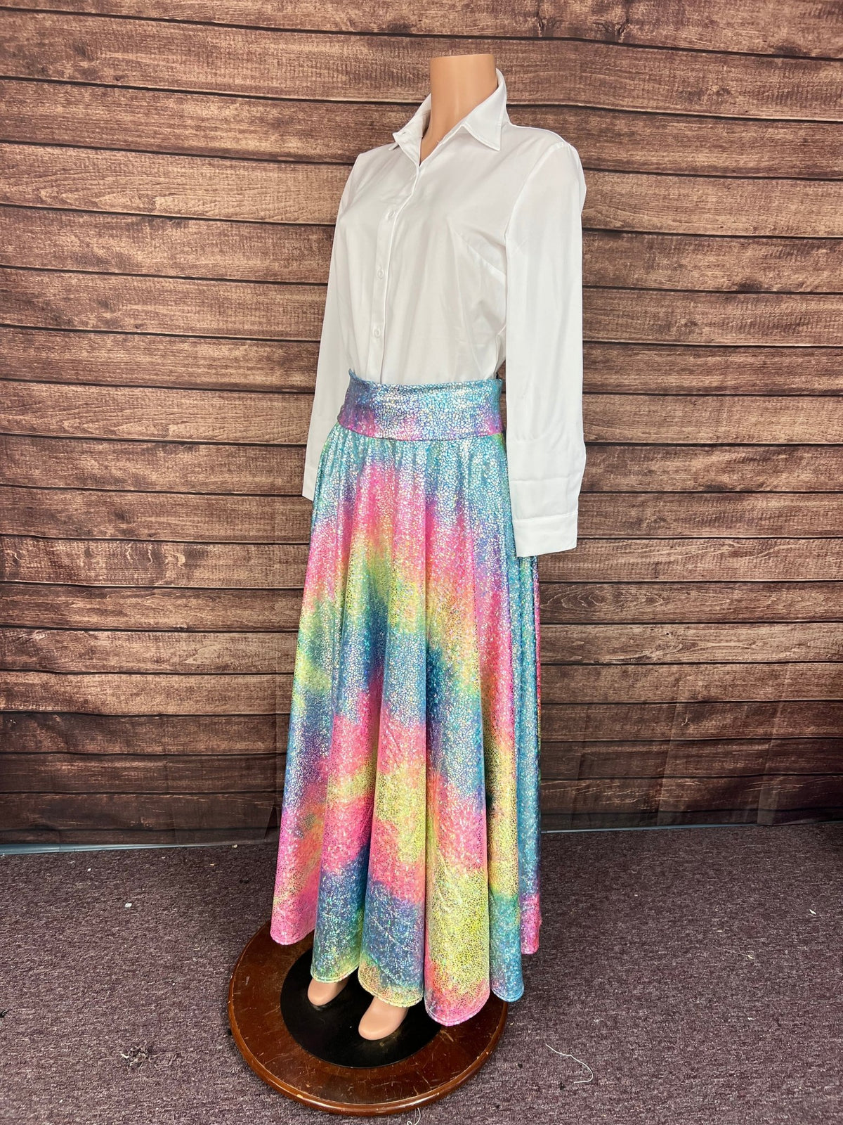 Rainbow Shattered Glass Sharpshooter Circle Cut Skirt (Skirt Only) - Riverside Rodeo Shirts