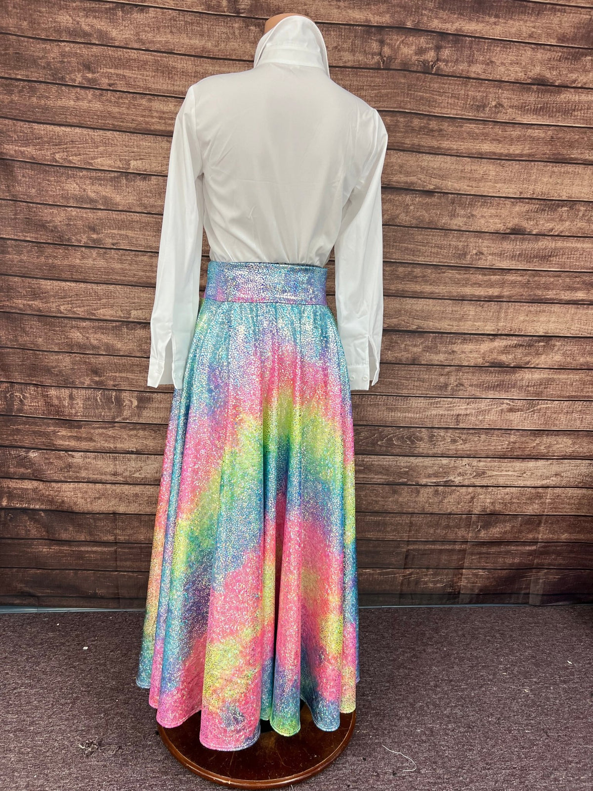Rainbow Shattered Glass Sharpshooter Circle Cut Skirt (Skirt Only) - Riverside Rodeo Shirts