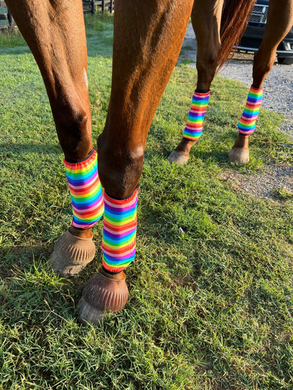 Rainbow Stripe Print Velcro Sportboot Covers (Covers Only, set of TWO) - Riverside Rodeo Shirts