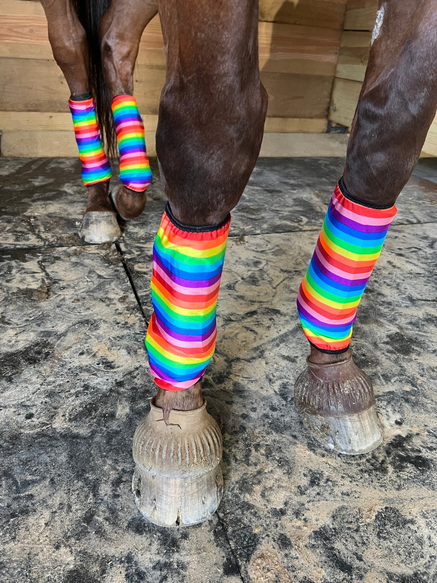 Rainbow Stripe Print Velcro Sportboot Covers (Covers Only, set of TWO) - Riverside Rodeo Shirts