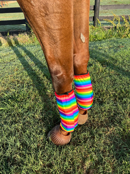 Rainbow Stripe Print Velcro Sportboot Covers (Covers Only, set of TWO) - Riverside Rodeo Shirts