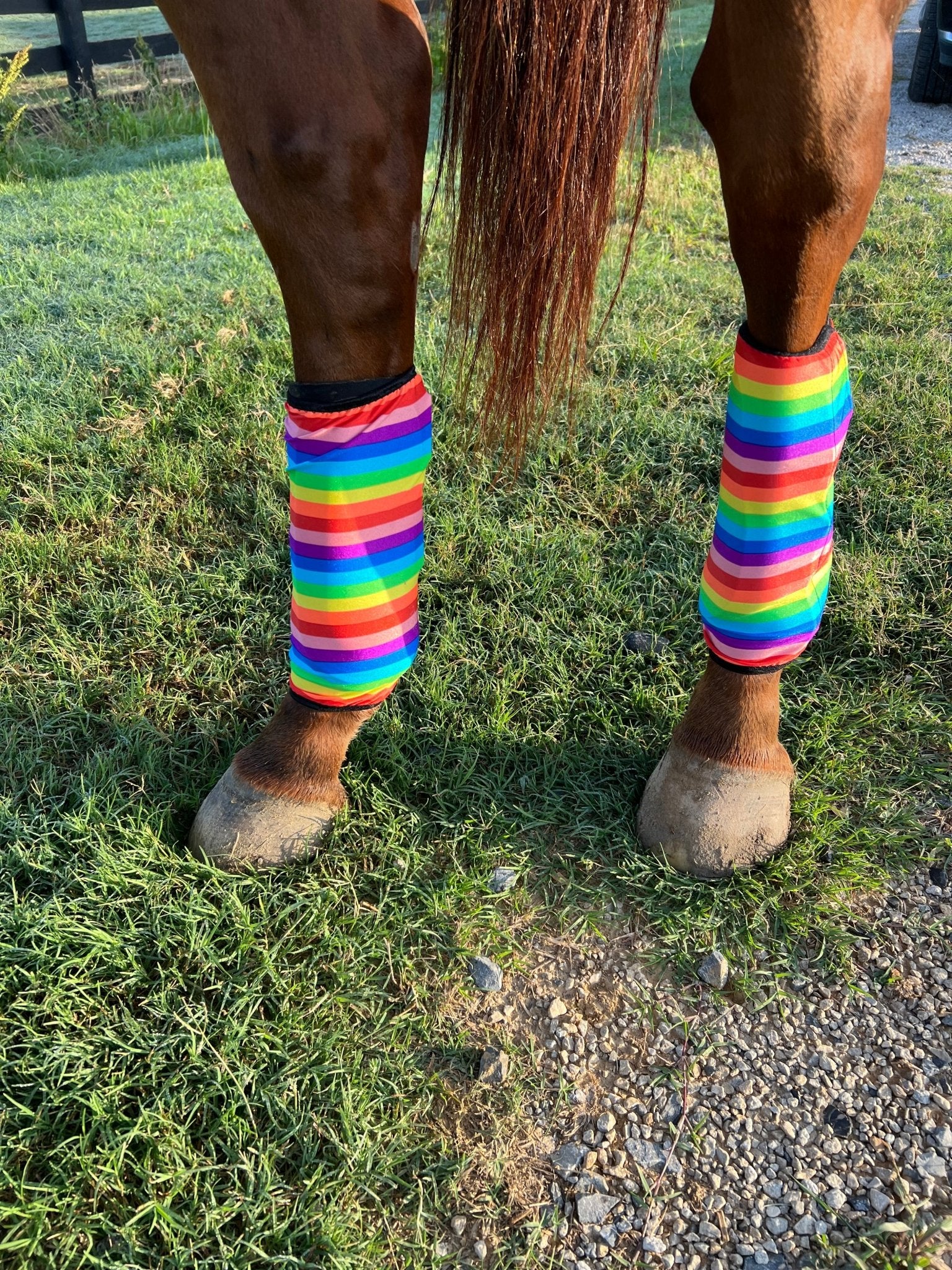 Rainbow Stripe Print Velcro Sportboot Covers (Covers Only, set of TWO) - Riverside Rodeo Shirts