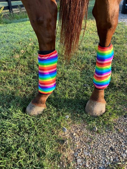 Rainbow Stripe Print Velcro Sportboot Covers (Covers Only, set of TWO) - Riverside Rodeo Shirts