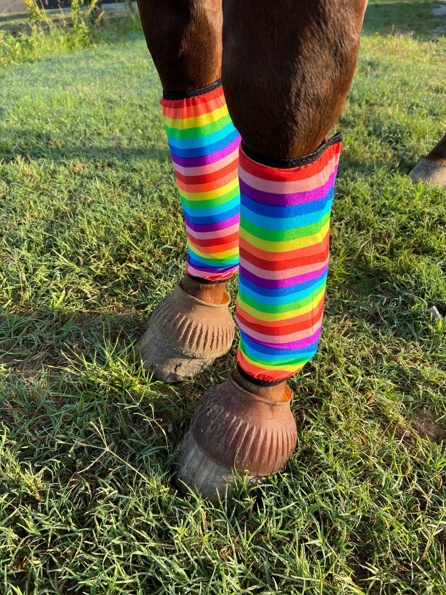 Rainbow Stripe Print Velcro Sportboot Covers (Covers Only, set of TWO) - Riverside Rodeo Shirts
