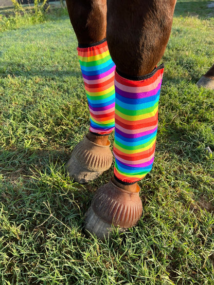 Rainbow Stripe Print Velcro Sportboot Covers (Covers Only, set of TWO) - Riverside Rodeo Shirts