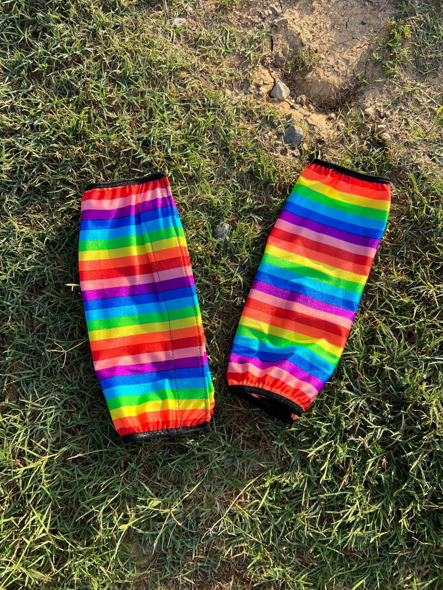 Rainbow Stripe Print Velcro Sportboot Covers (Covers Only, set of TWO) - Riverside Rodeo Shirts