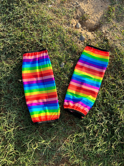 Rainbow Stripe Print Velcro Sportboot Covers (Covers Only, set of TWO) - Riverside Rodeo Shirts