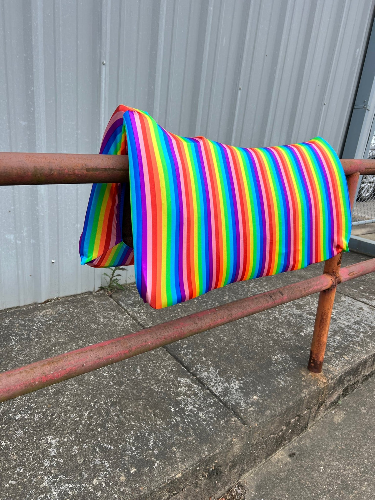 Rainbow Stripe Western Saddle Pad COVER (Saddle Pad Cover Only) - Riverside Rodeo Shirts