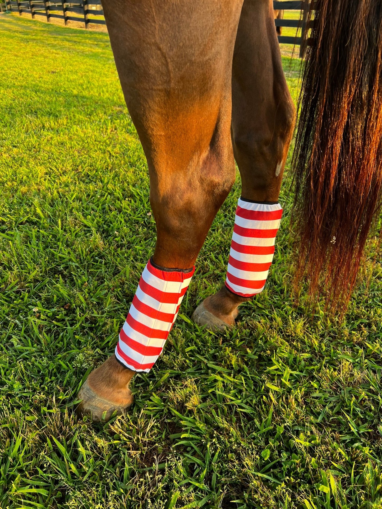 Red and White Stripe Velcro Sportboot Covers (Covers Only, sets of TWO) - Riverside Rodeo Shirts