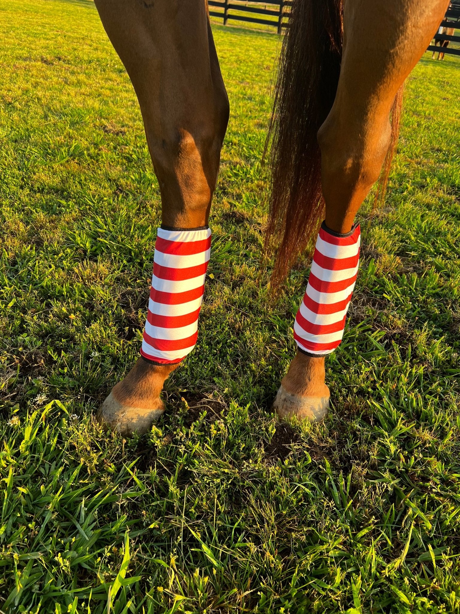 Red and White Stripe Velcro Sportboot Covers (Covers Only, sets of TWO) - Riverside Rodeo Shirts