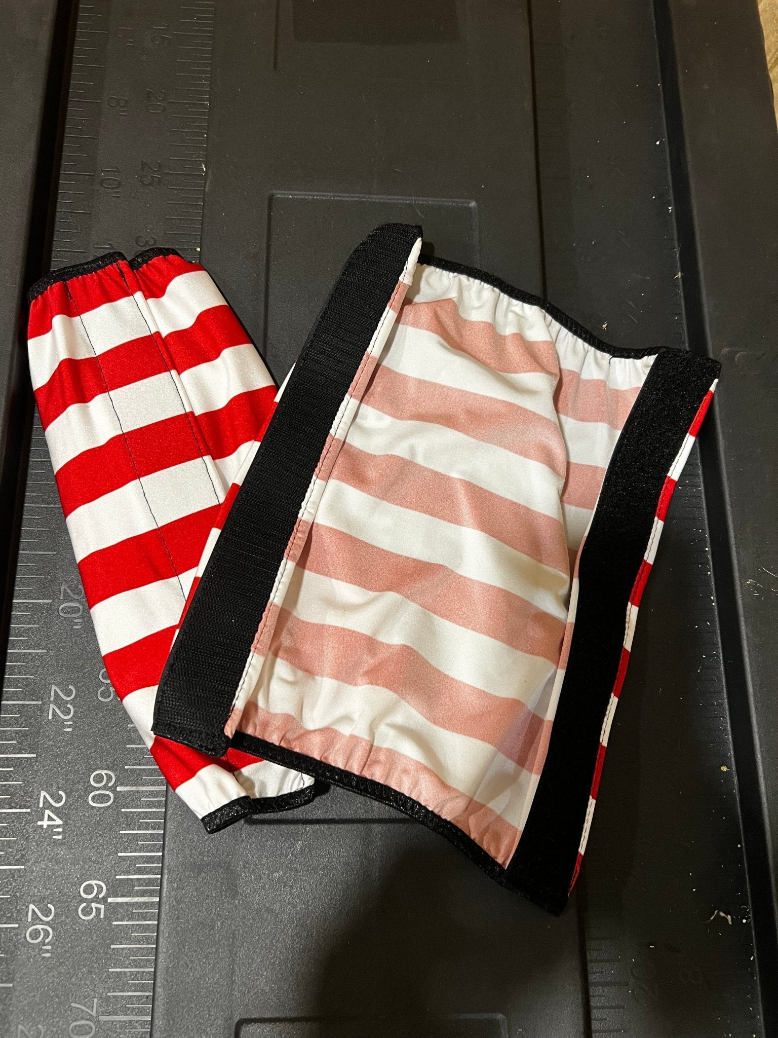 Red and White Stripe Velcro Sportboot Covers (Covers Only, sets of TWO) - Riverside Rodeo Shirts