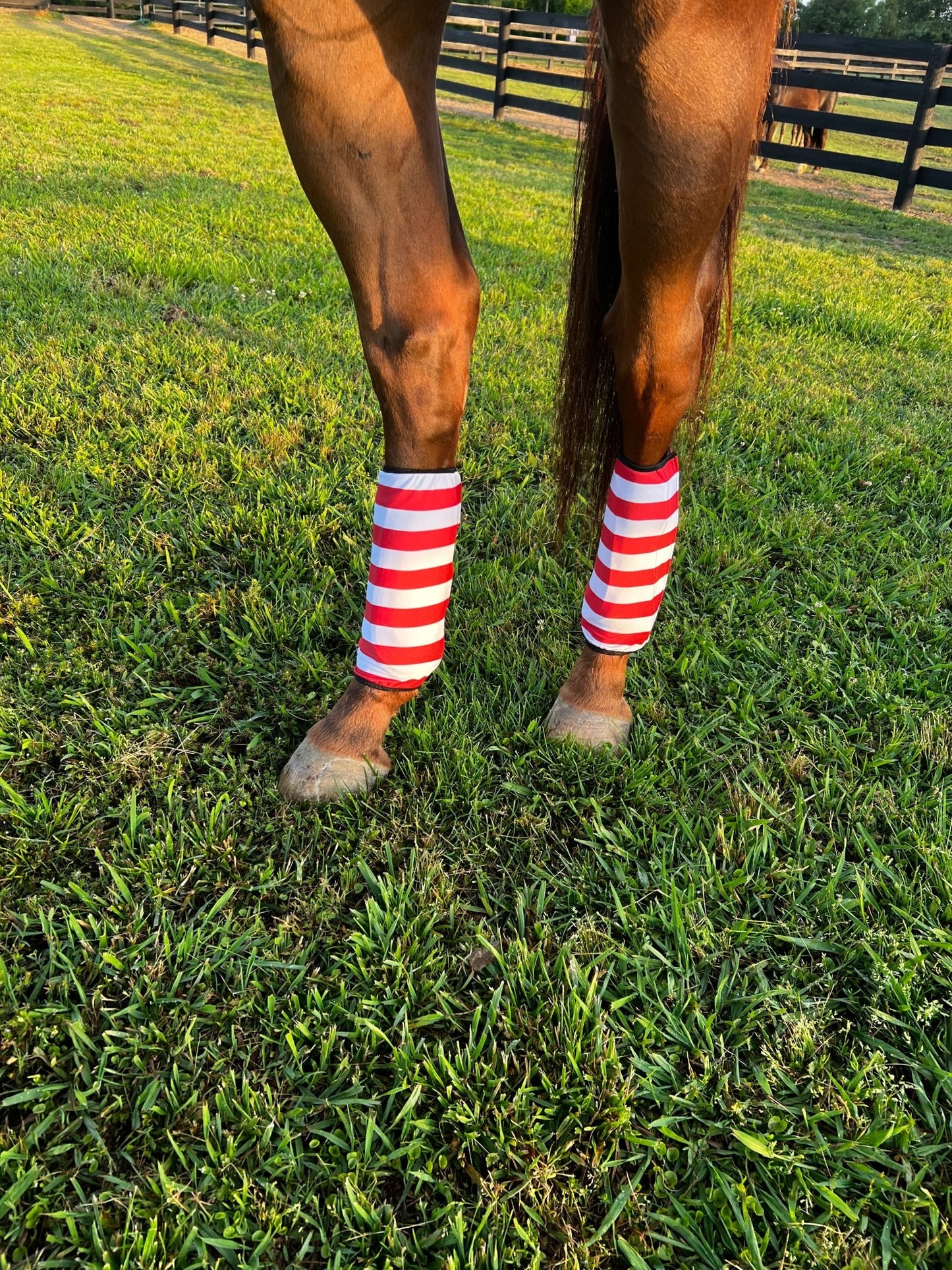 Red and White Stripe Velcro Sportboot Covers (Covers Only, sets of TWO) - Riverside Rodeo Shirts
