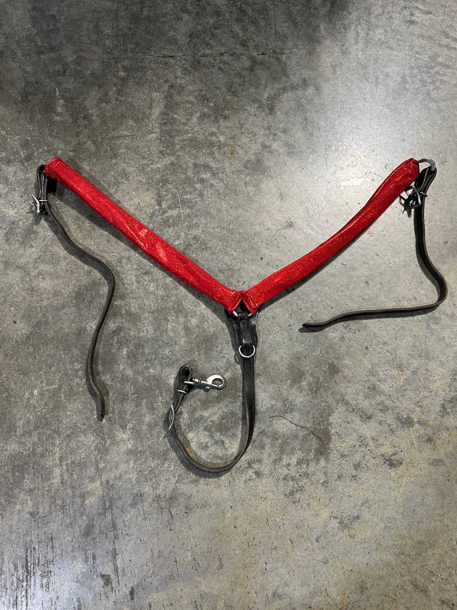 Red Sparkly Jewel Breast Collar Cover (Covers ONLY) - Riverside Rodeo Shirts