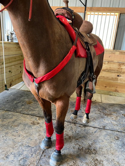 Red Sparkly Jewel Breast Collar Cover (Covers ONLY) - Riverside Rodeo Shirts