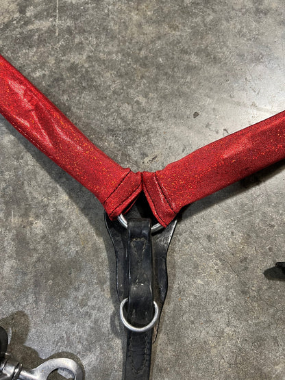 Red Sparkly Jewel Breast Collar Cover (Covers ONLY) - Riverside Rodeo Shirts