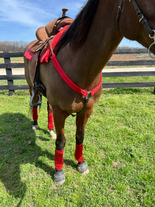 Red Sparkly Jewel Breast Collar Cover (Covers ONLY) - Riverside Rodeo Shirts