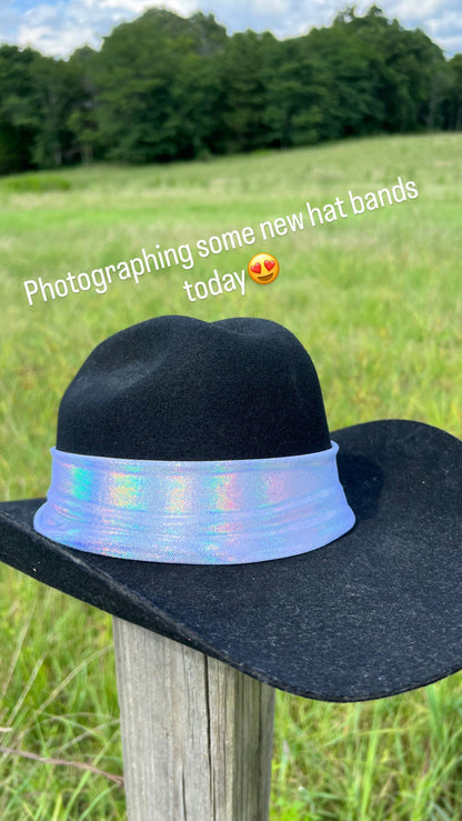 Flashbulb Holographic Hat Band - Riverside Rodeo Shirts