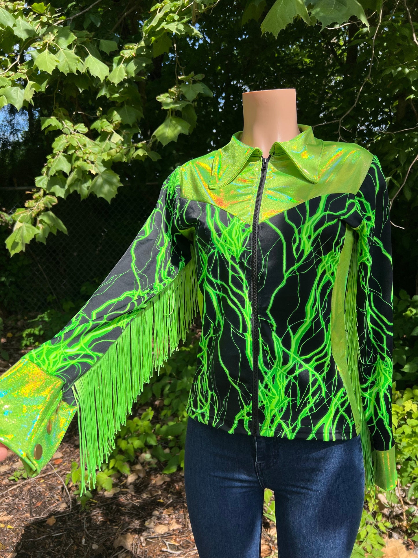 Green Lightning Rodeo Shirt - Riverside Rodeo Shirts