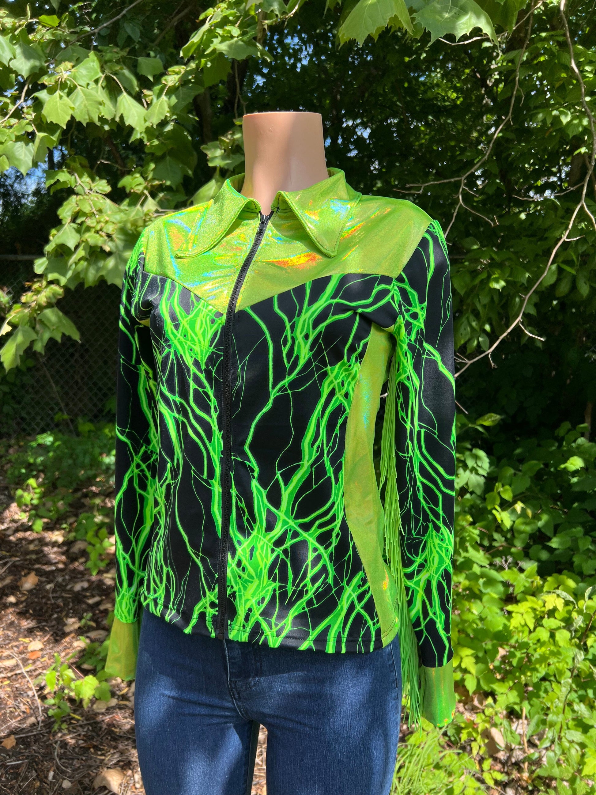 Green Lightning Rodeo Shirt - Riverside Rodeo Shirts
