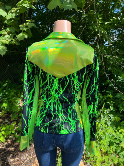 Green Lightning Rodeo Shirt - Riverside Rodeo Shirts