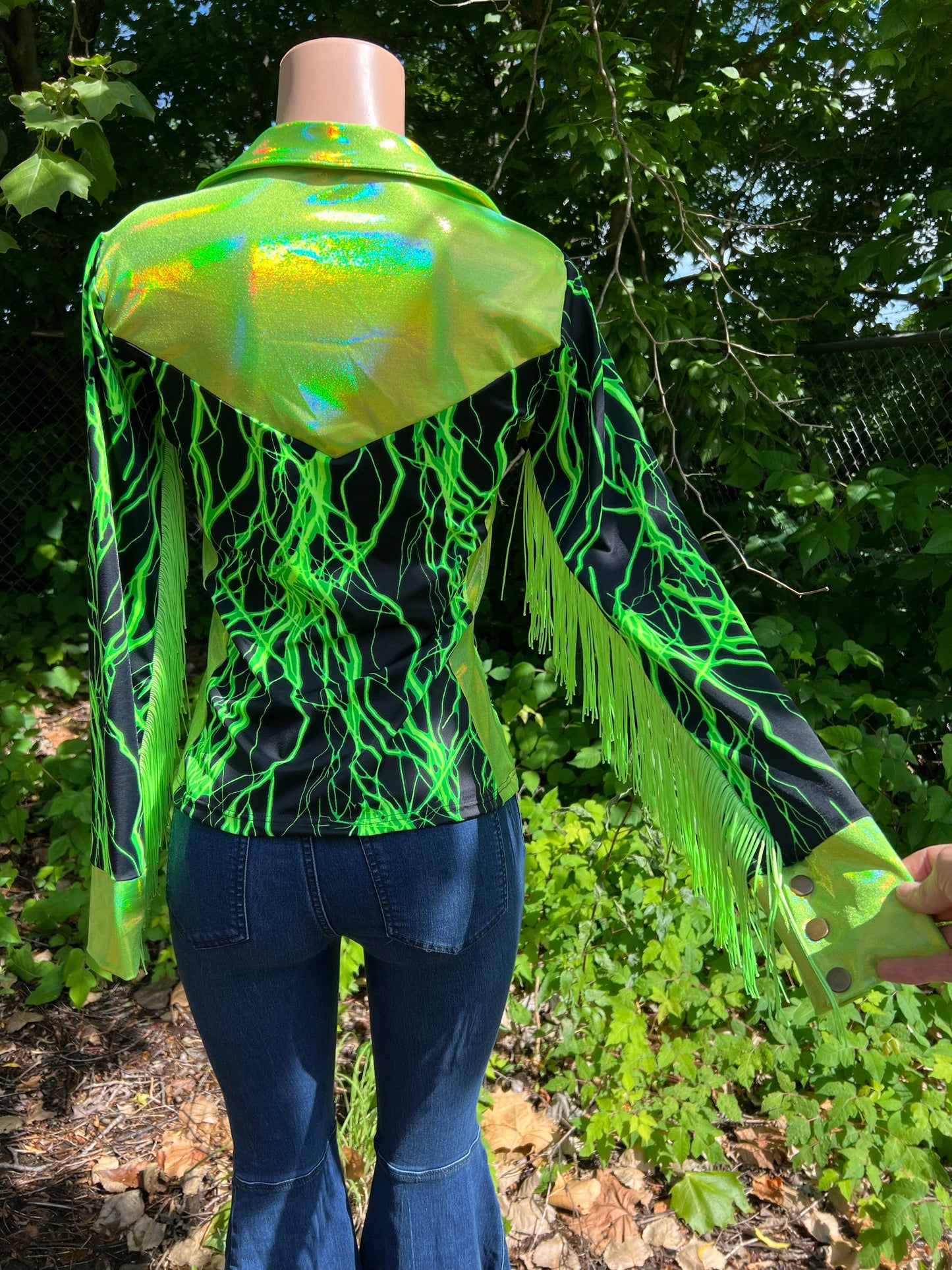 Green Lightning Rodeo Shirt - Riverside Rodeo Shirts