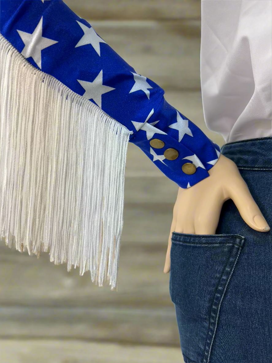 Snap Cuff Gauntlet Sleeve Covers with Fringe - Riverside Rodeo Shirts