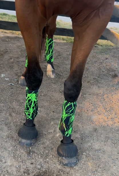 Neon Green Lightning Velcro Sportboot Covers (Covers Only, set of TWO) - Riverside Rodeo Shirts