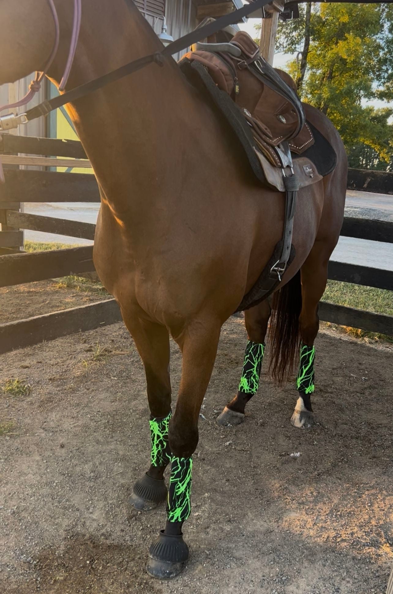 Neon Green Lightning Velcro Sportboot Covers (Covers Only, set of TWO) - Riverside Rodeo Shirts