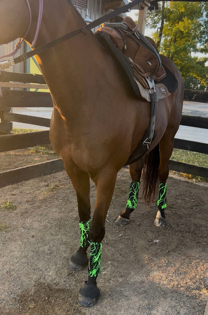 Neon Green Lightning Velcro Sportboot Covers (Covers Only, set of TWO) - Riverside Rodeo Shirts