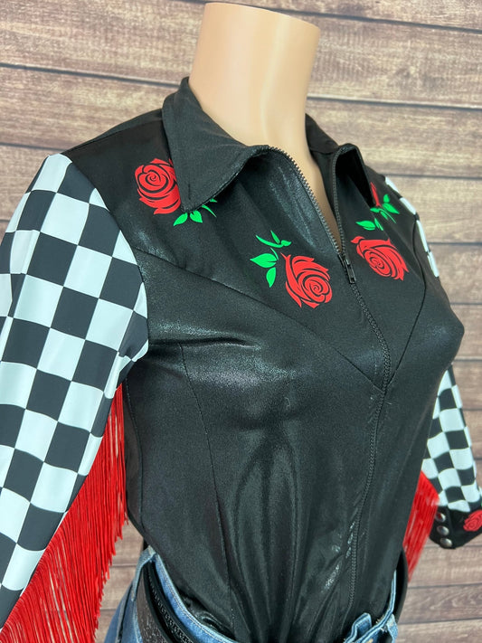 Run for the Roses Zipper Front Rodeo Shirt with Fringe - Riverside Rodeo Shirts