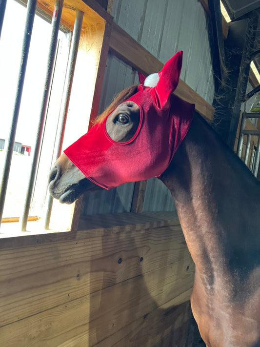Santa Hat Costume Mask for Horses - Riverside Rodeo Shirts