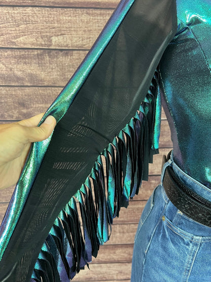 Scarab Snap Front Rodeo Shirt with Thunderbird Fringe - Riverside Rodeo Shirts
