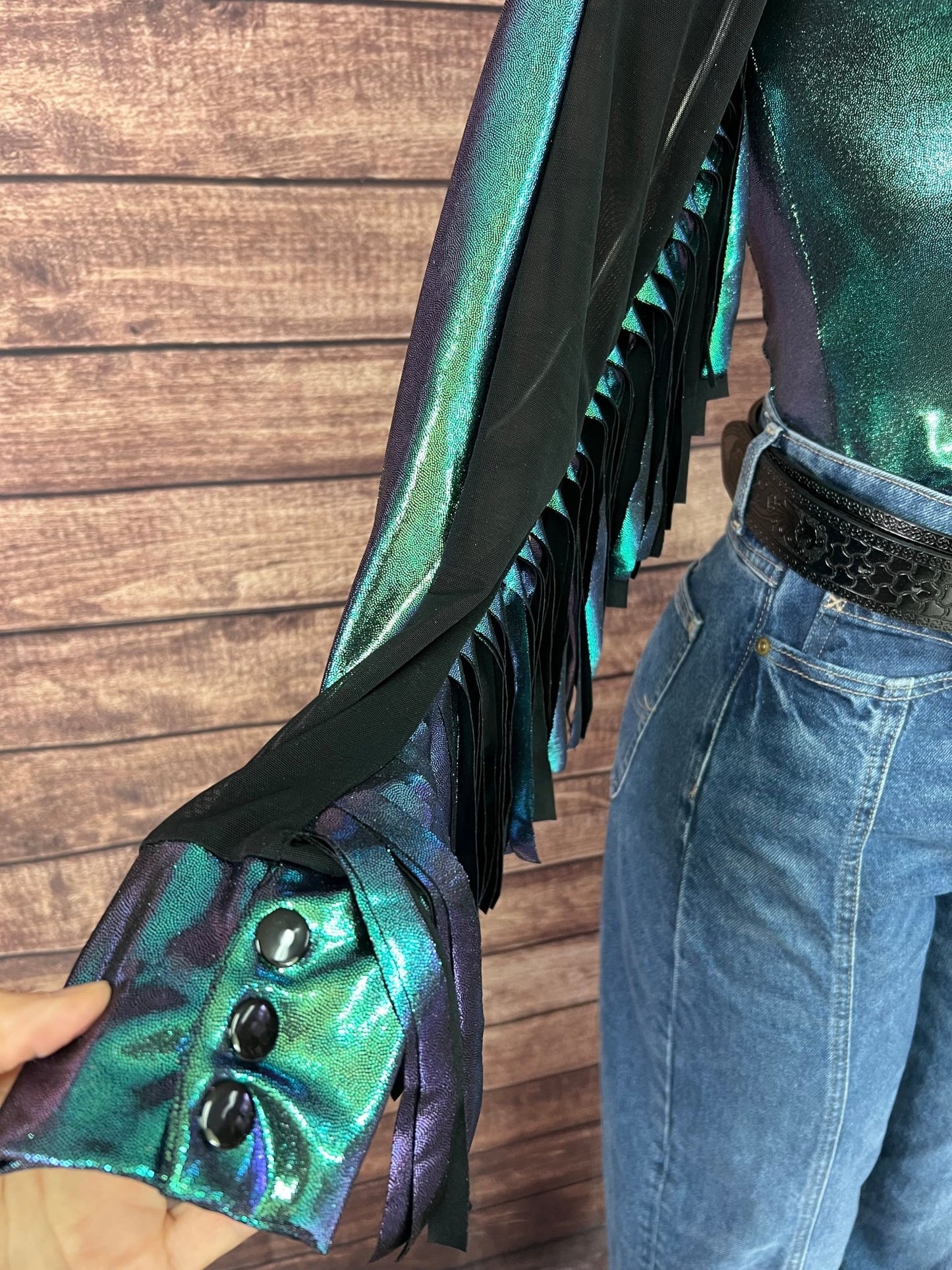 Scarab Snap Front Rodeo Shirt with Thunderbird Fringe - Riverside Rodeo Shirts