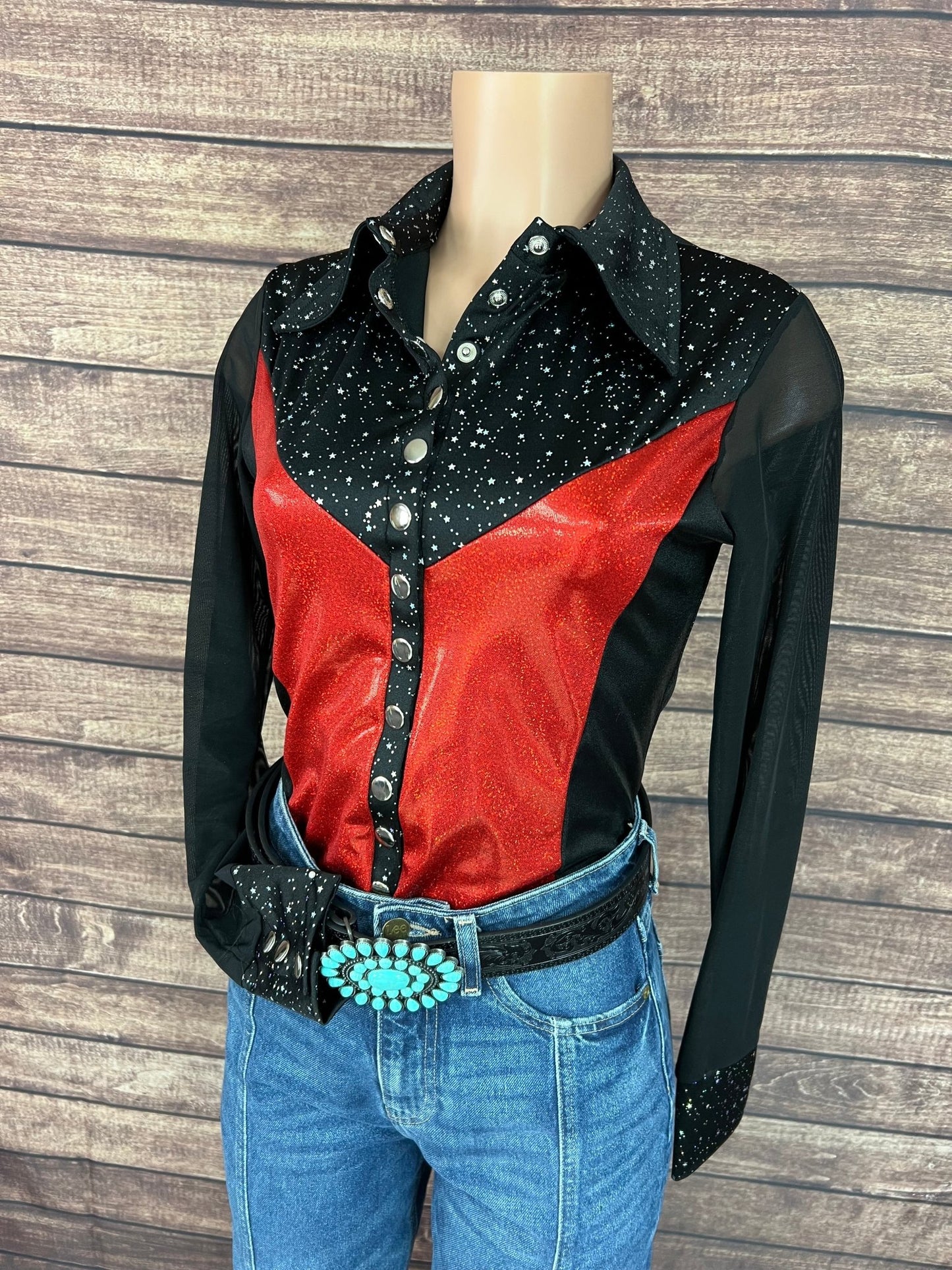 Scarlet Noir Snap Front Rodeo Shirt - Riverside Rodeo Shirts