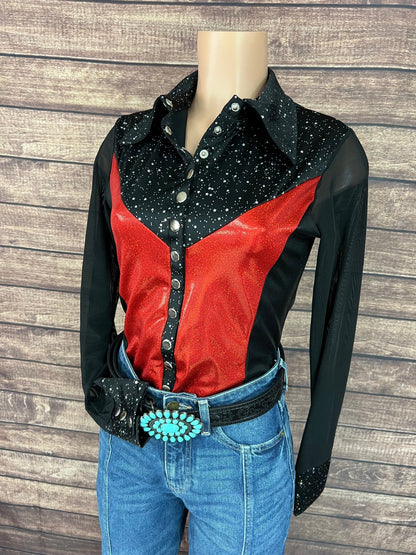 Scarlet Noir Snap Front Rodeo Shirt - Riverside Rodeo Shirts