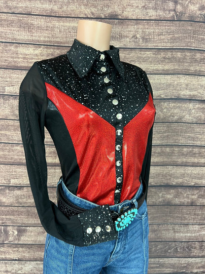 Scarlet Noir Snap Front Rodeo Shirt - Riverside Rodeo Shirts