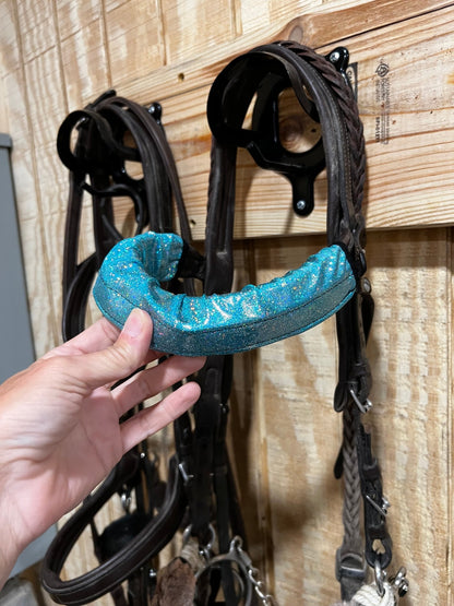 Seafoam Holographic Browband or Noseband Cover (ONE Cover Only) - Riverside Rodeo Shirts
