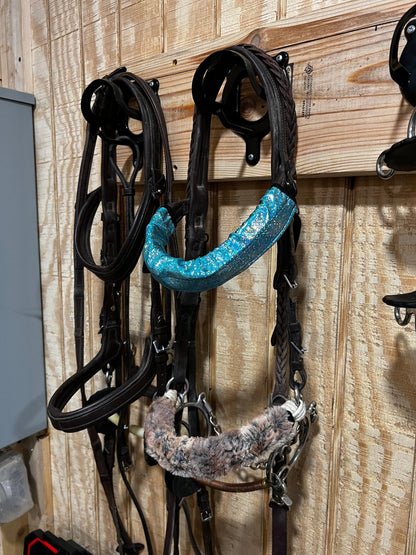Seafoam Holographic Browband or Noseband Cover (ONE Cover Only) - Riverside Rodeo Shirts