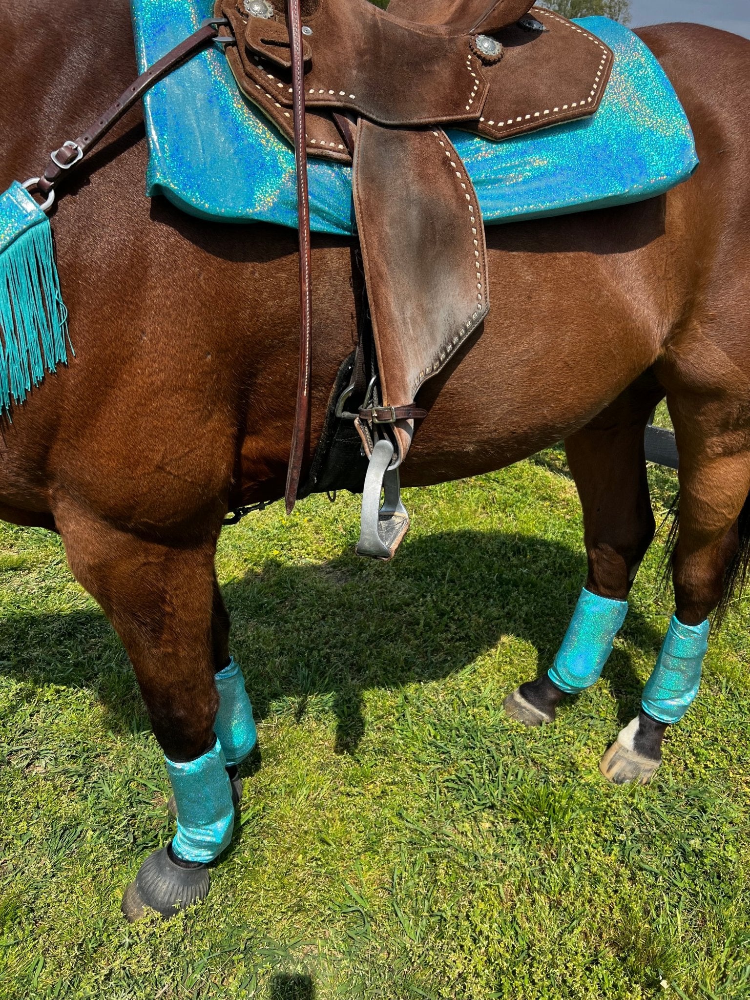 Seafoam Holographic Velcro Sportboot Covers (Covers Only, sets of TWO) - Riverside Rodeo Shirts